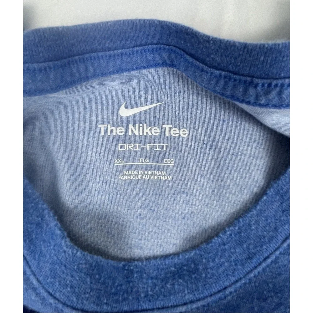 NIKE DRI-FIT T-SHIRT MENS 2XL‎ BLUE ATHLETIC SHORT SLEEVE SWOOSH TEE